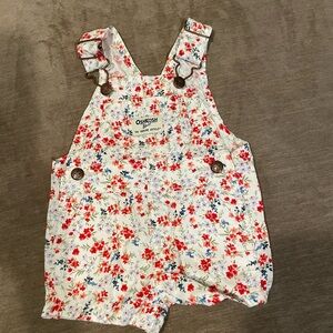 OshKosh B'gosh Floral Kids Overalls - Red and Blue